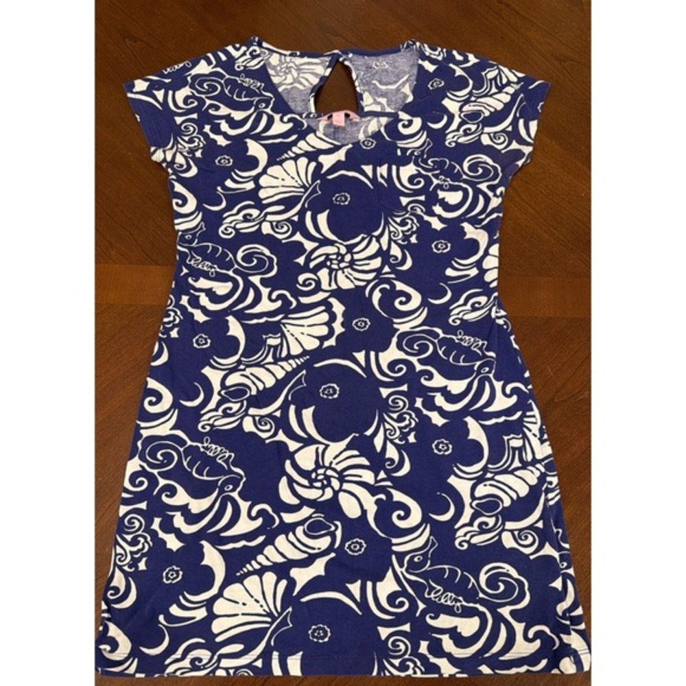 LILLY PULITZER Daniela Dress Size XS‎ Seahorse Spectrum Blue Tide Pools Women's